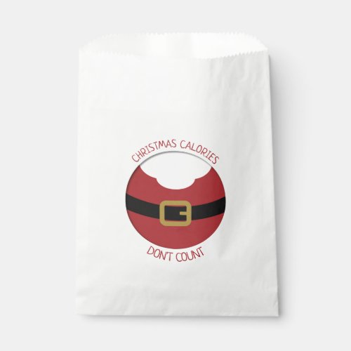 Christmas calories Santas belly red suit Favor Bag