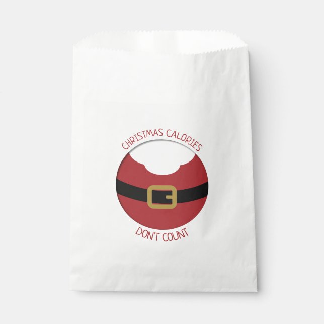 Christmas calories Santa's belly red suit Favor Bag (Front)