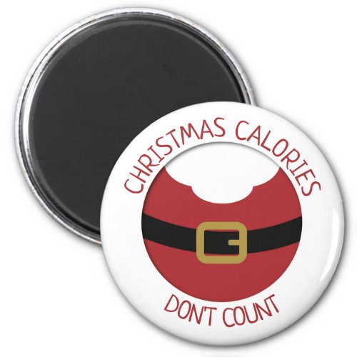 Christmas calories Santas belly red suit Magnet