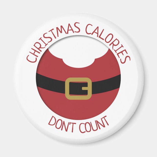 Christmas calories Santa's belly red suit Magnet (Front)