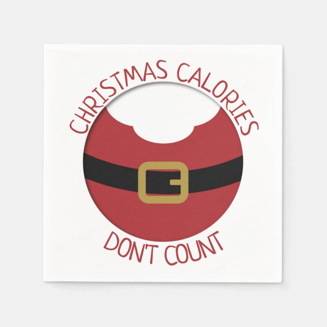 Christmas calories Santa's belly red suit Napkins (Front)