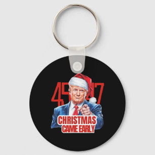 Christmas Came Early Funny Donald Trump Santa Clau Keychain