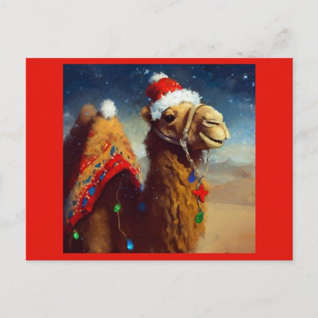 Christmas Camel 3 Holiday Postcard (Front)