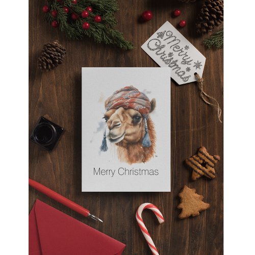 Christmas Camel customizable Holiday Postcard