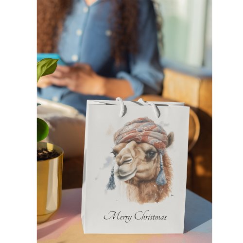 Christmas Camel customizable Medium Gift Bag