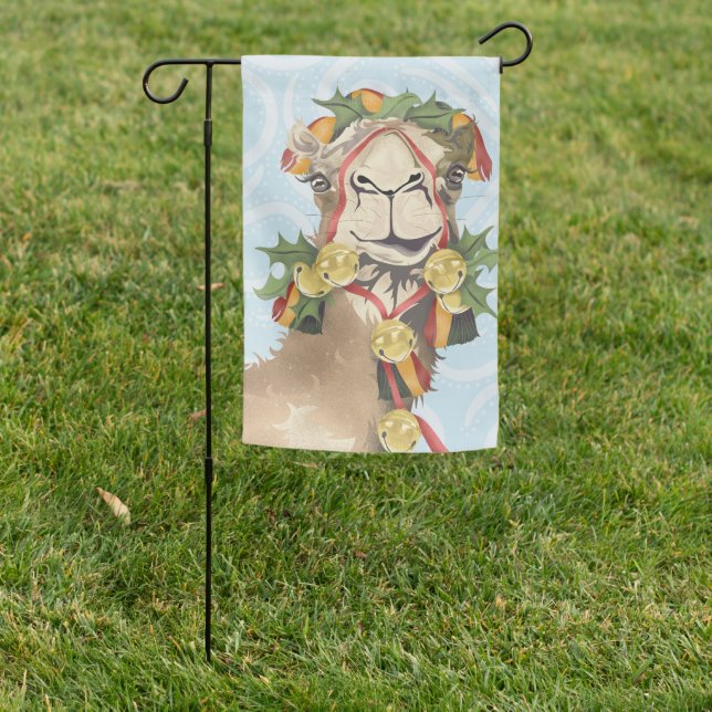 Christmas Camel Garden Flag (In SItu)