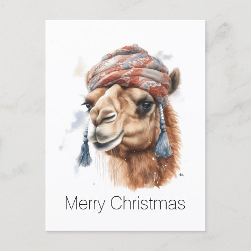 Christmas Camel Holiday Postcard