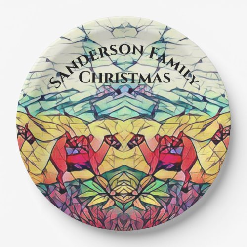 Christmas Camels Stained Glass Look  Paper Plate