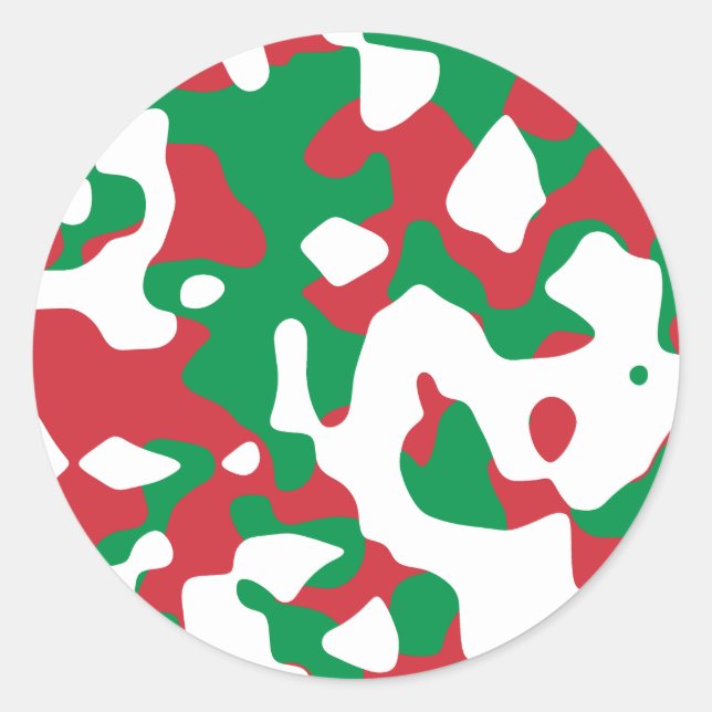 Christmas Camouflage Classic Round Sticker (Front)