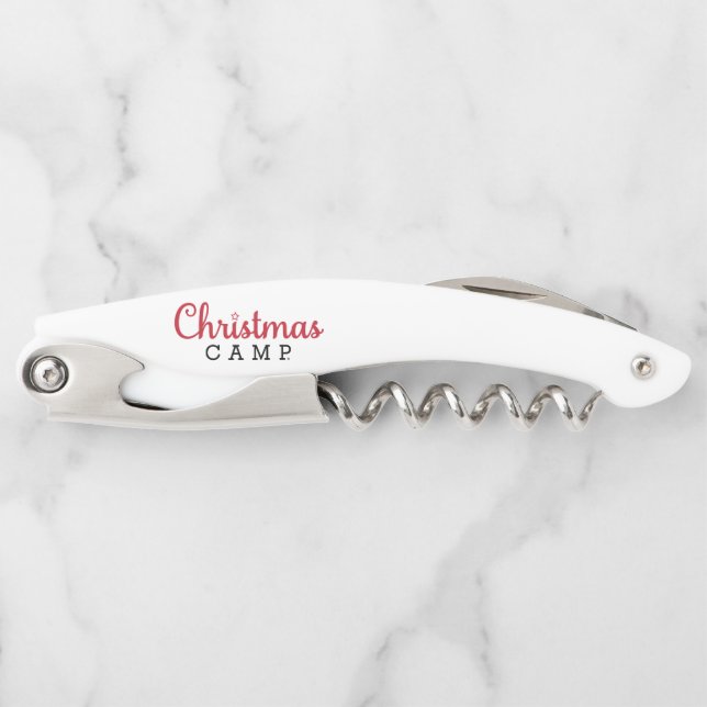 Christmas Camp Bottle Opener | Wine Lovers Gift (Front)