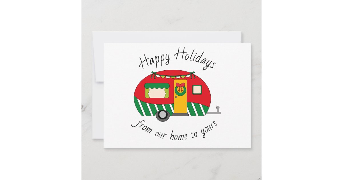 Christmas Camp Trailer Customizable Greeting Card | Zazzle