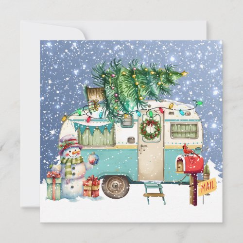 Christmas Camper Greeting Card