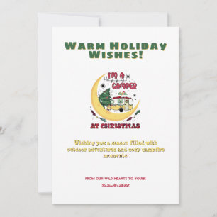 Christmas Camper Moon Camping Outdoor Adventure Holiday Card