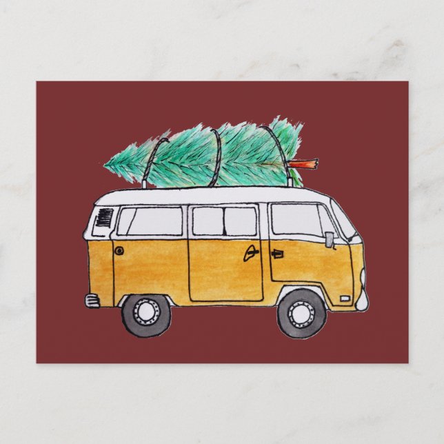Christmas Campervan Postcard (Front)