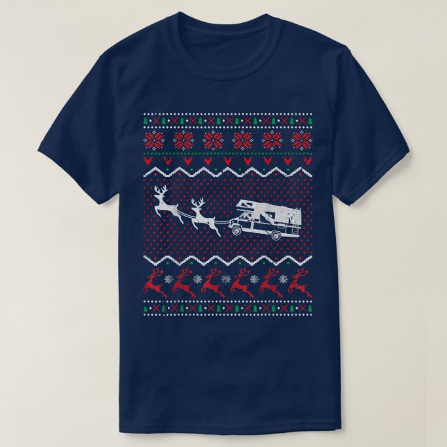 Christmas Camping Camper, Ugly Christmas Sweater  (Design Front)