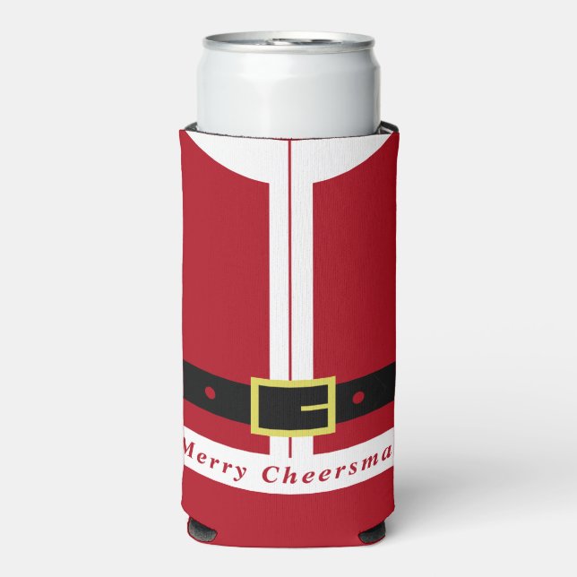 Christmas Can Cooler Funny Santa Claus Design (Seltzer Front)