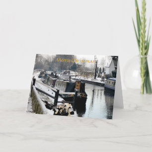 CHRISTMAS CANAL BOATS HOLIDAY CARD