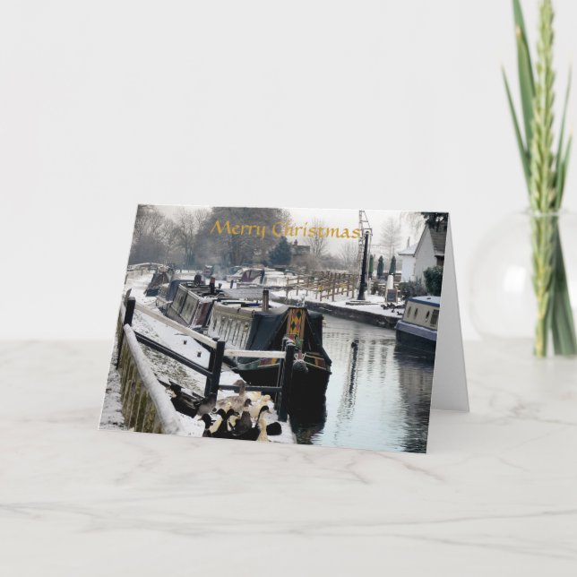 CHRISTMAS CANAL BOATS HOLIDAY CARD (Front)