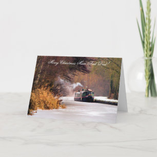 CHRISTMAS CANAL BOATS HOLIDAY CARD