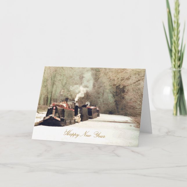CHRISTMAS CANAL BOATS HOLIDAY CARD (Front)