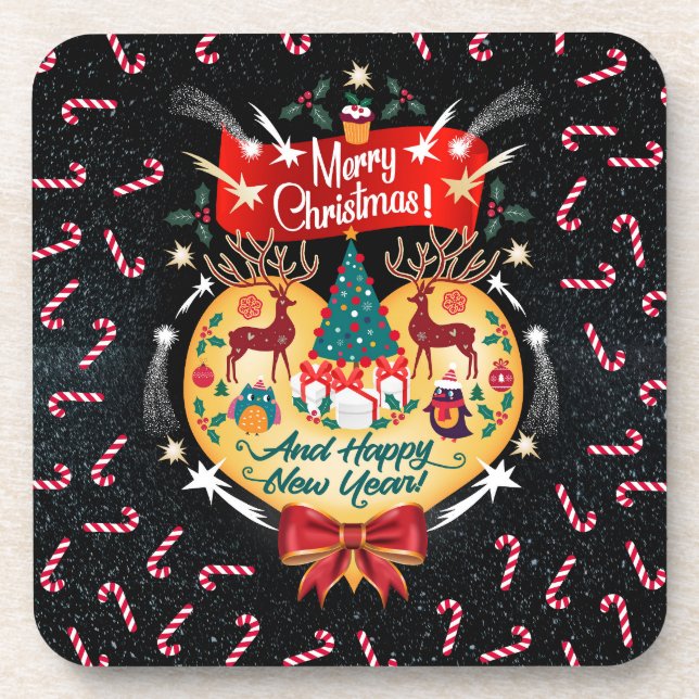Christmas Candies Beverage Coaster (Front)