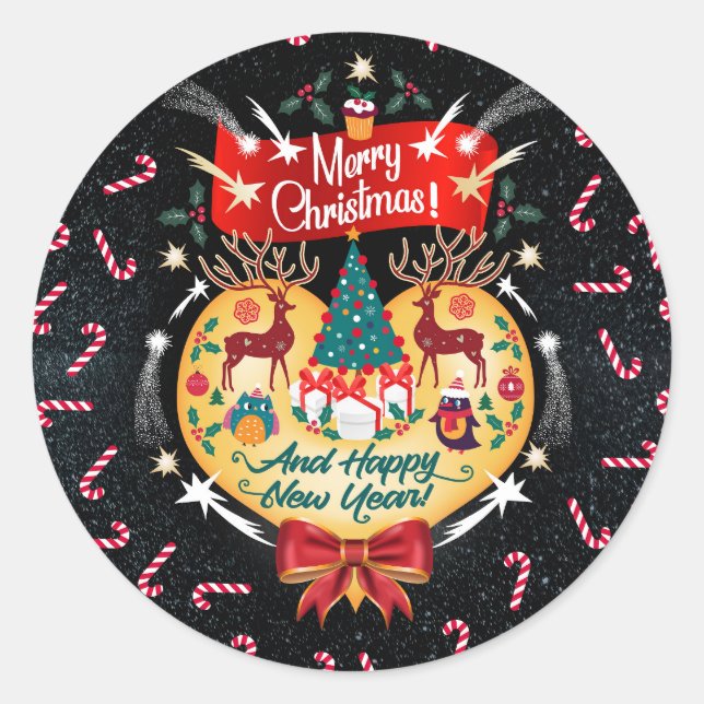 Christmas Candies Classic Round Sticker (Front)