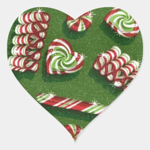 christmas candies heart sticker