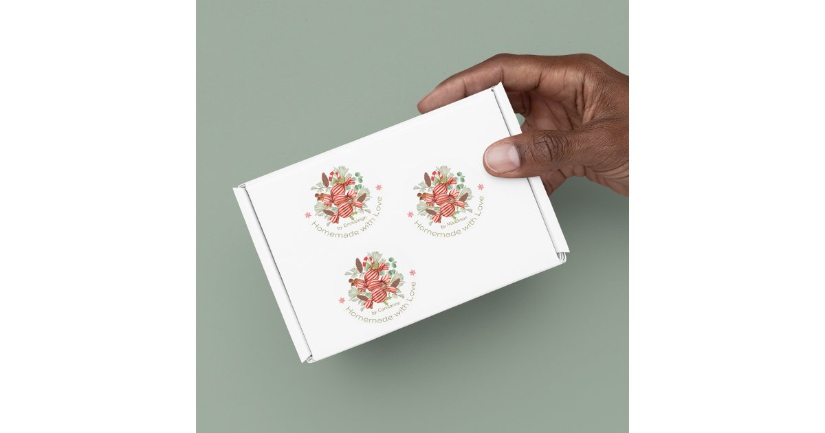 Christmas Candies Homemade Love Food Labels | Zazzle