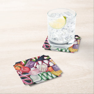 Christmas Candies Paper Coaster