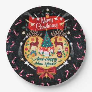 Christmas Candies Paper Plates