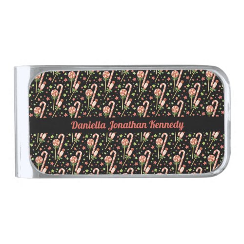 Christmas Candies Pattern Personalized Money Clip