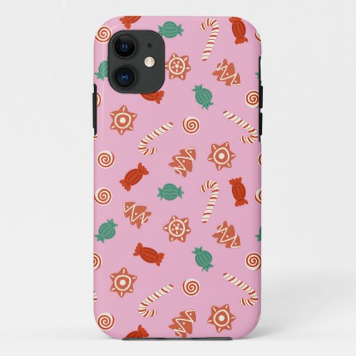 Christmas candies _ pink iPhone 11 case