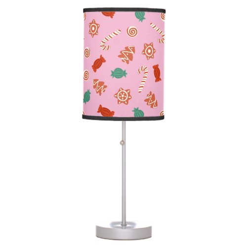 Christmas candies _ pink table lamp