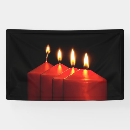 Christmas Candle Advent Wreath Banner