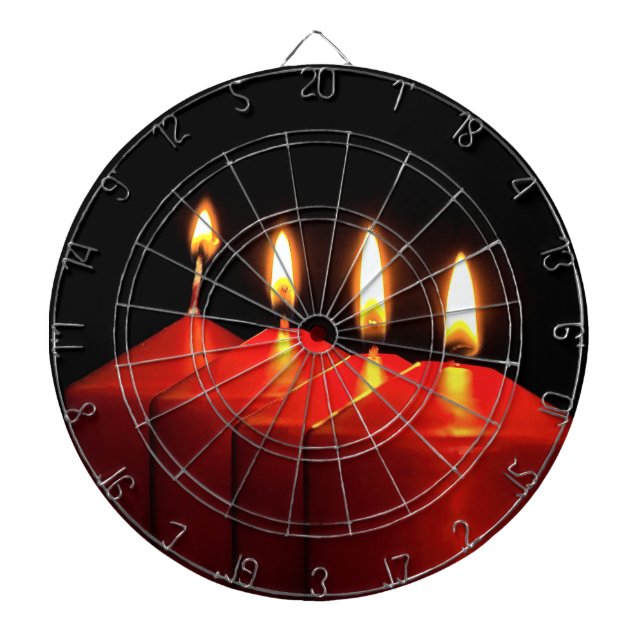 Christmas Candle Advent Wreath Dart Board (Front)