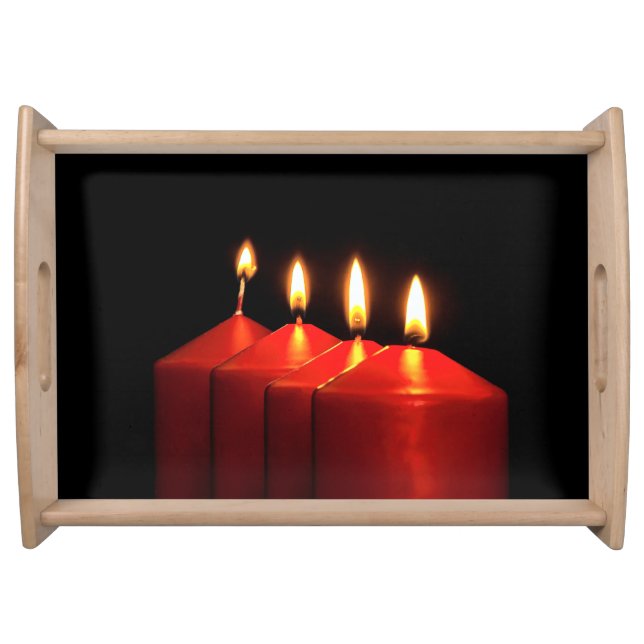 Christmas Candle Advent Wreath Serving Tray (Front)