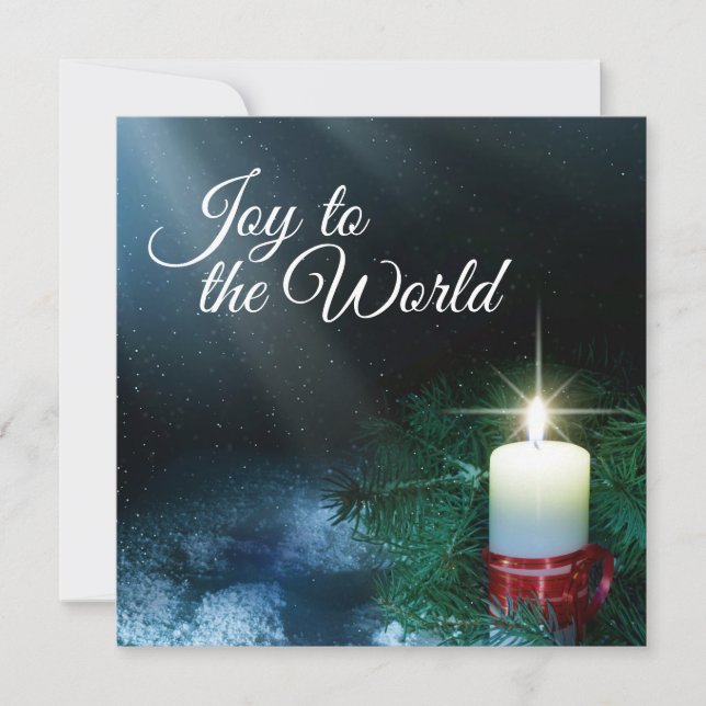Christmas Candle and Customizable Family Photo Holiday Card (Front)