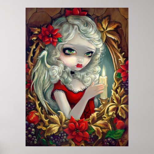 Christmas Candle angel fairy Art  Print