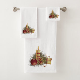 Christmas Candle Bath Towel Set