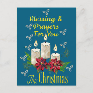 Christmas Candle Blessings and Prayers Postcard
