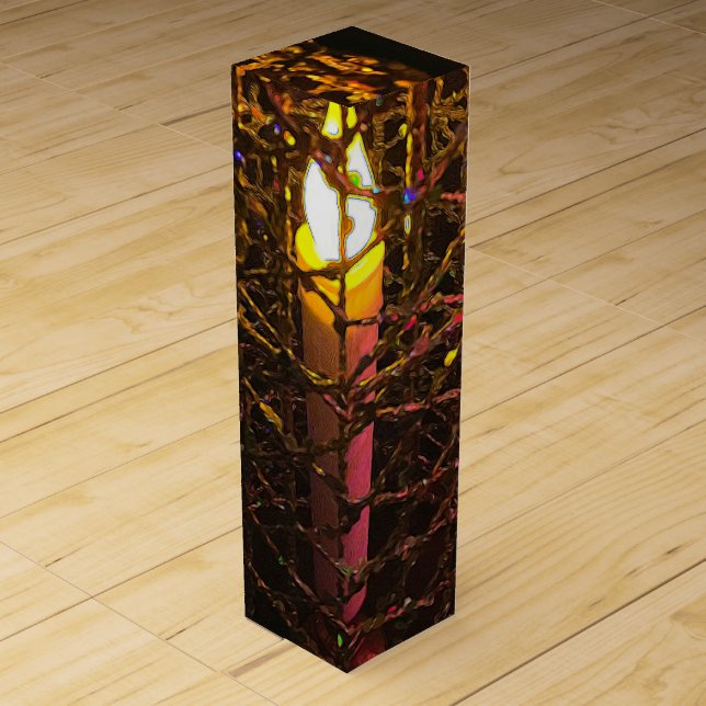 Christmas Candle Cage Wine Box (Front)