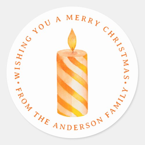 Christmas Candle Classic Round Sticker