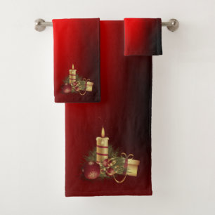 Christmas Candle Gifts Stunning Red Bath Towel Set