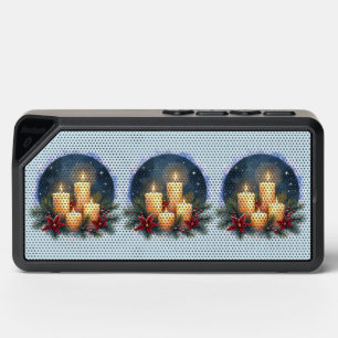 Christmas Candle Glow with Poinsettias Bluetooth Speaker