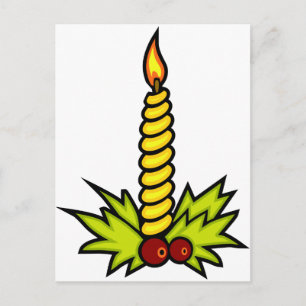 Christmas Candle Holiday Postcard