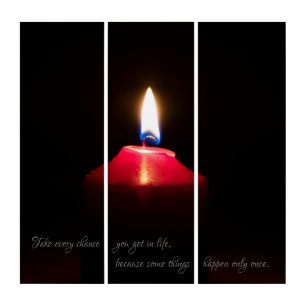 Christmas candle light in dark night in Advent Tri Triptych