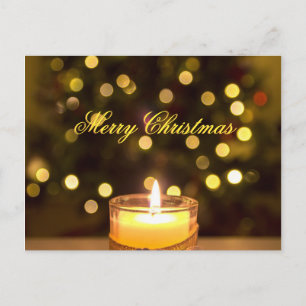 Christmas Candle Message Mail To Address Holiday Postcard