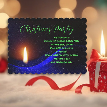 Christmas Candle Night Holiday Party Invitations by holiday_store at Zazzle