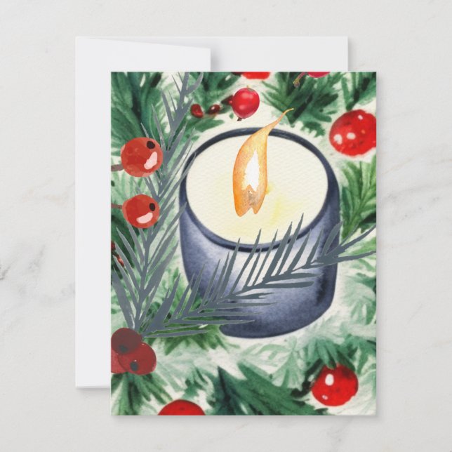 Christmas Candle Note Card (Front)