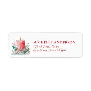 Christmas Candle Return Address Labels